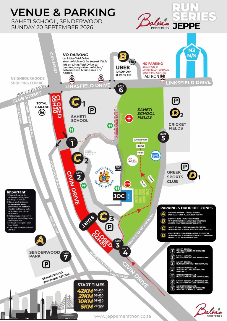 Jeppe Marathon Venue Map